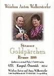 Weingut Silvia Rosenberger Strass Taufwein Etikette 1996 Strasser Goldpärchen